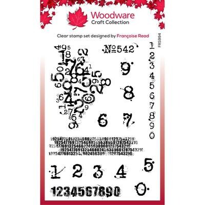 Woodware Craft Collection Clear Stamp Set Inky Numbers 15/pkg