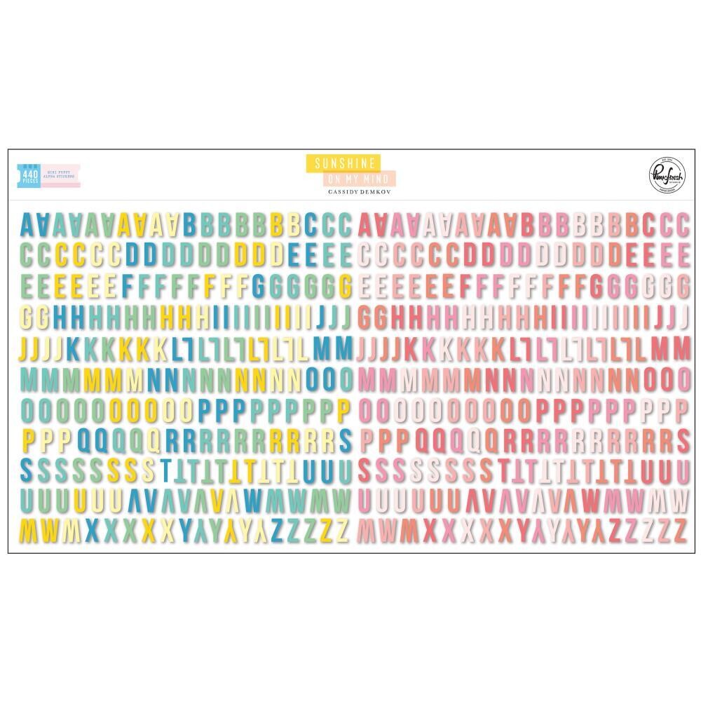 Pinkfresh Mini Puffy Alphas - Sunshine on my Mind Heart Puffy Alphas 440/pkg