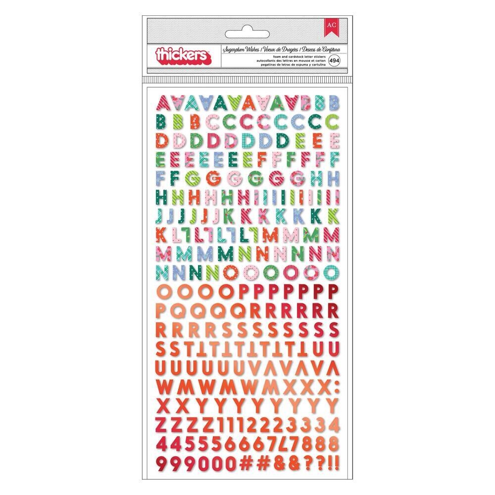 American Crafts Thickers Sugarplum Wishes Paige Evans Mini Alphas 494/pkg