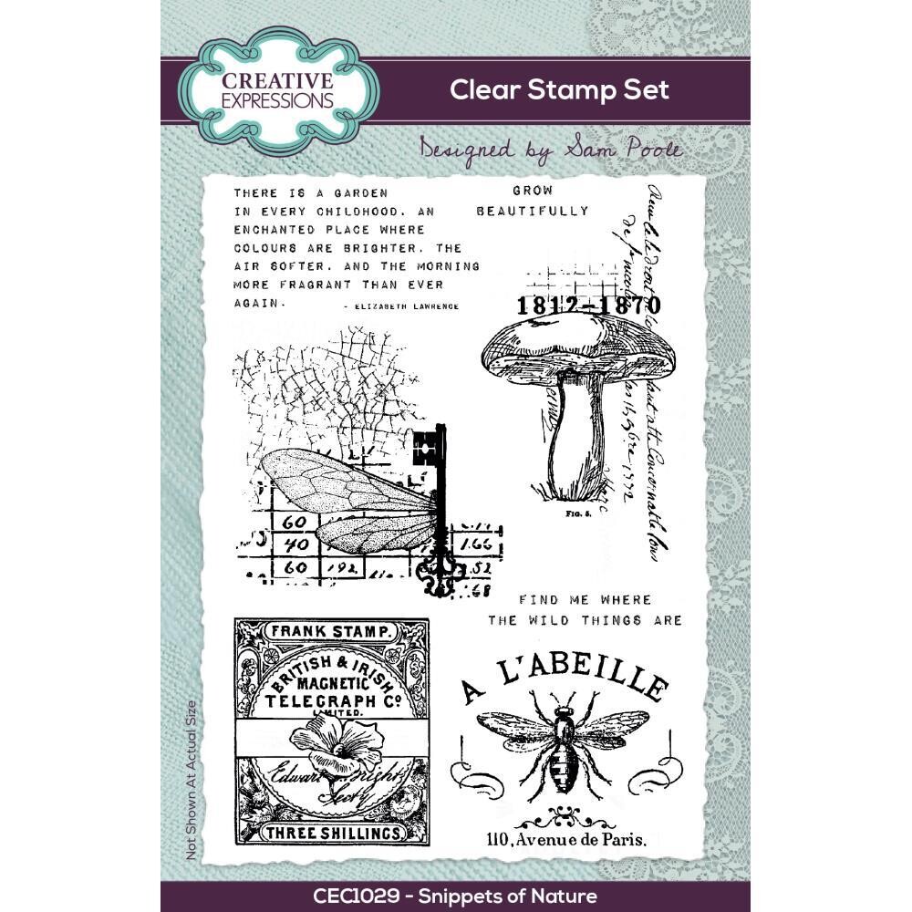 Creative Expressions Clear Stamp By Sam Poole Snippets of Nature 7/pkg