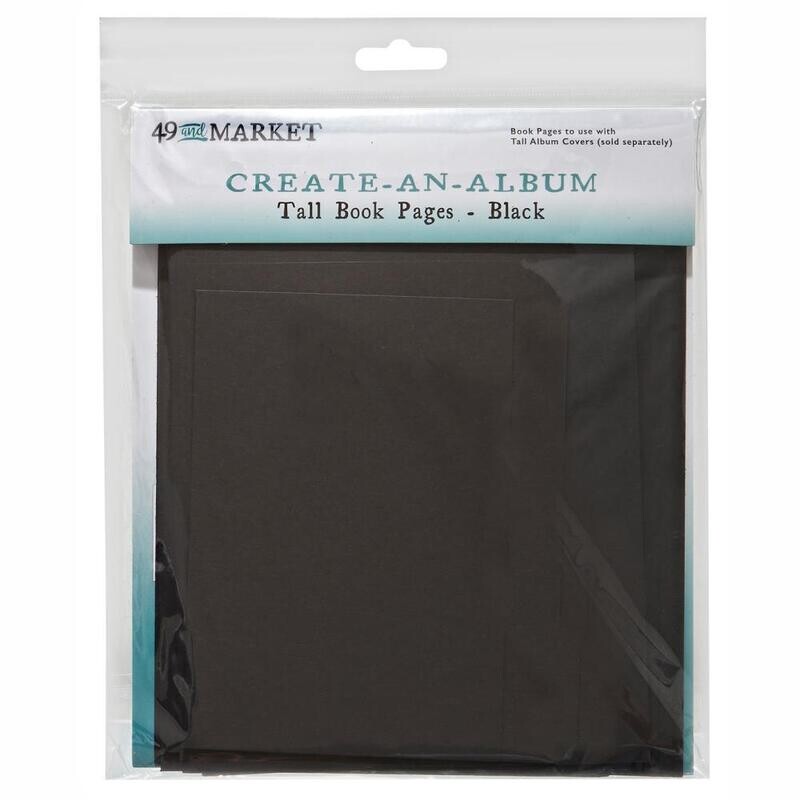 49 and Market Create-an-Album Tall Book Pages Black