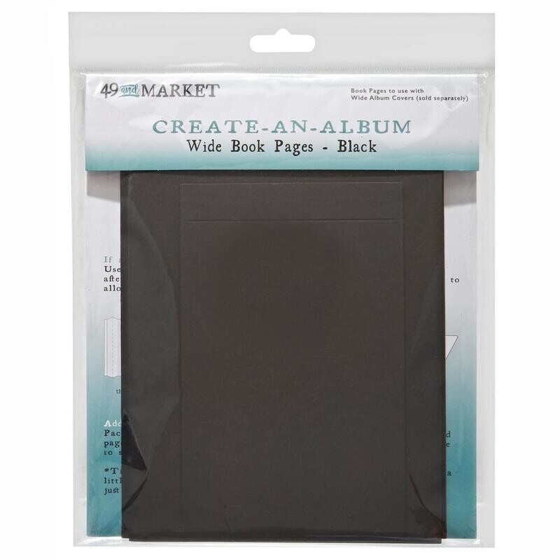49 and Market Create-an-Album Wide Book Pages Black