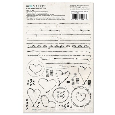 49 and Market Vintage Bits Rub-on Transfers - Stitching Essentials 01