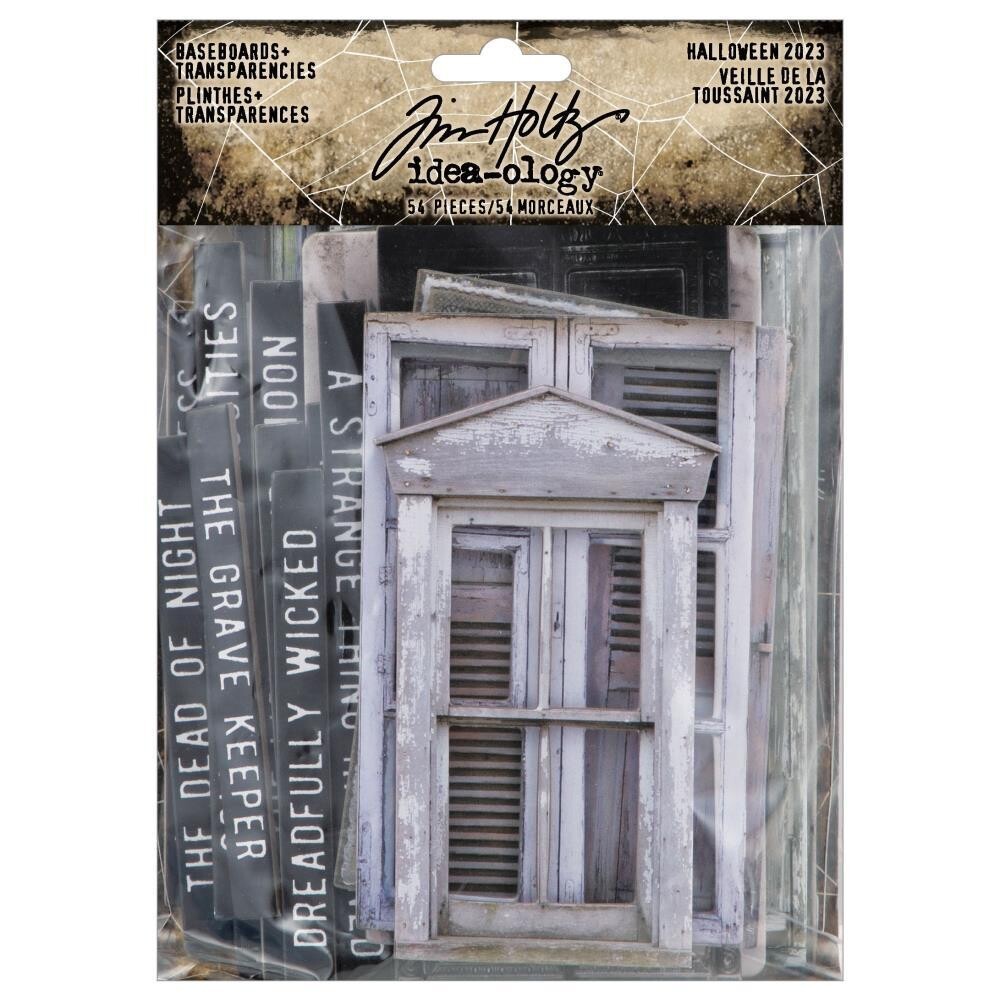 Tim Holtz Idea-ology Halloween 2023 Baseboards + Transparencies 54/pkg