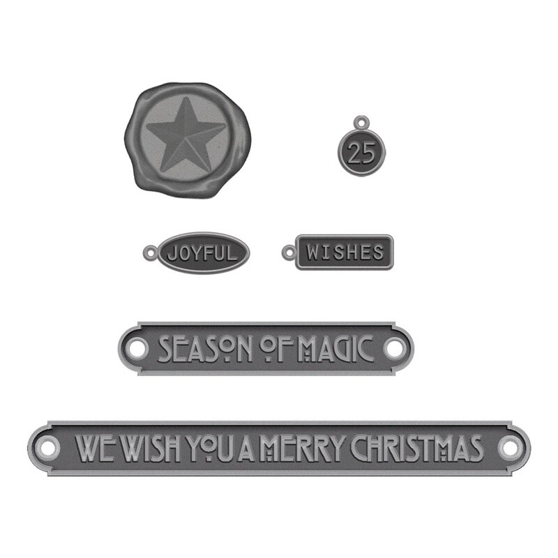 Tim Holtz Idea-ology Christmas 2023 Word Plaques + Tags 6/pkg