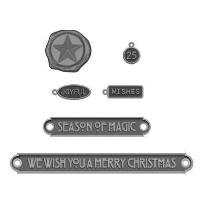 Tim Holtz Idea-ology Christmas 2023 Word Plaques + Tags 6/pkg