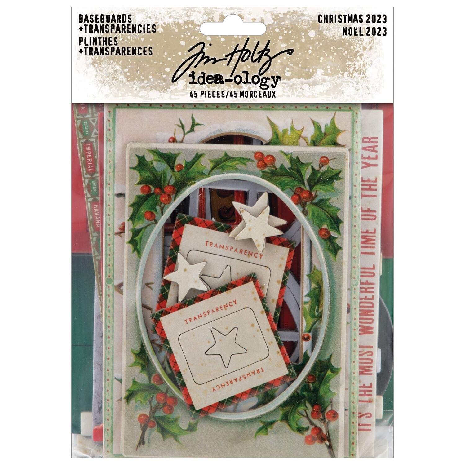 Tim Holtz Idea-ology Christmas 2023 Baseboards + Transparencies 45/pkg