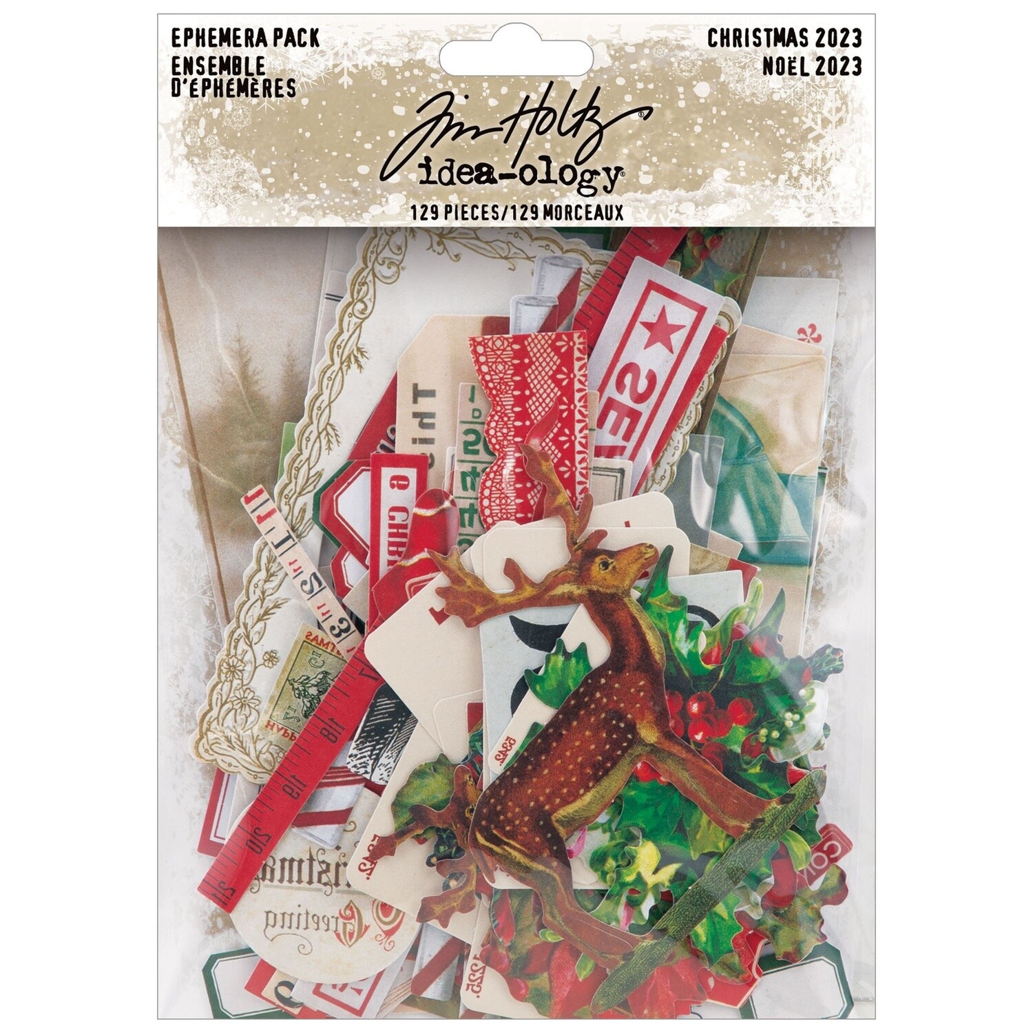 Tim Holtz Idea-ology Christmas 2023 Ephemera Pack 129/pkg