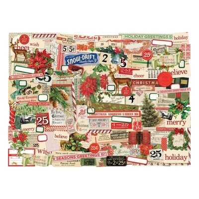 Tim Holtz Idea-ology Christmas 2023 Ephemera Pack 129/pkg