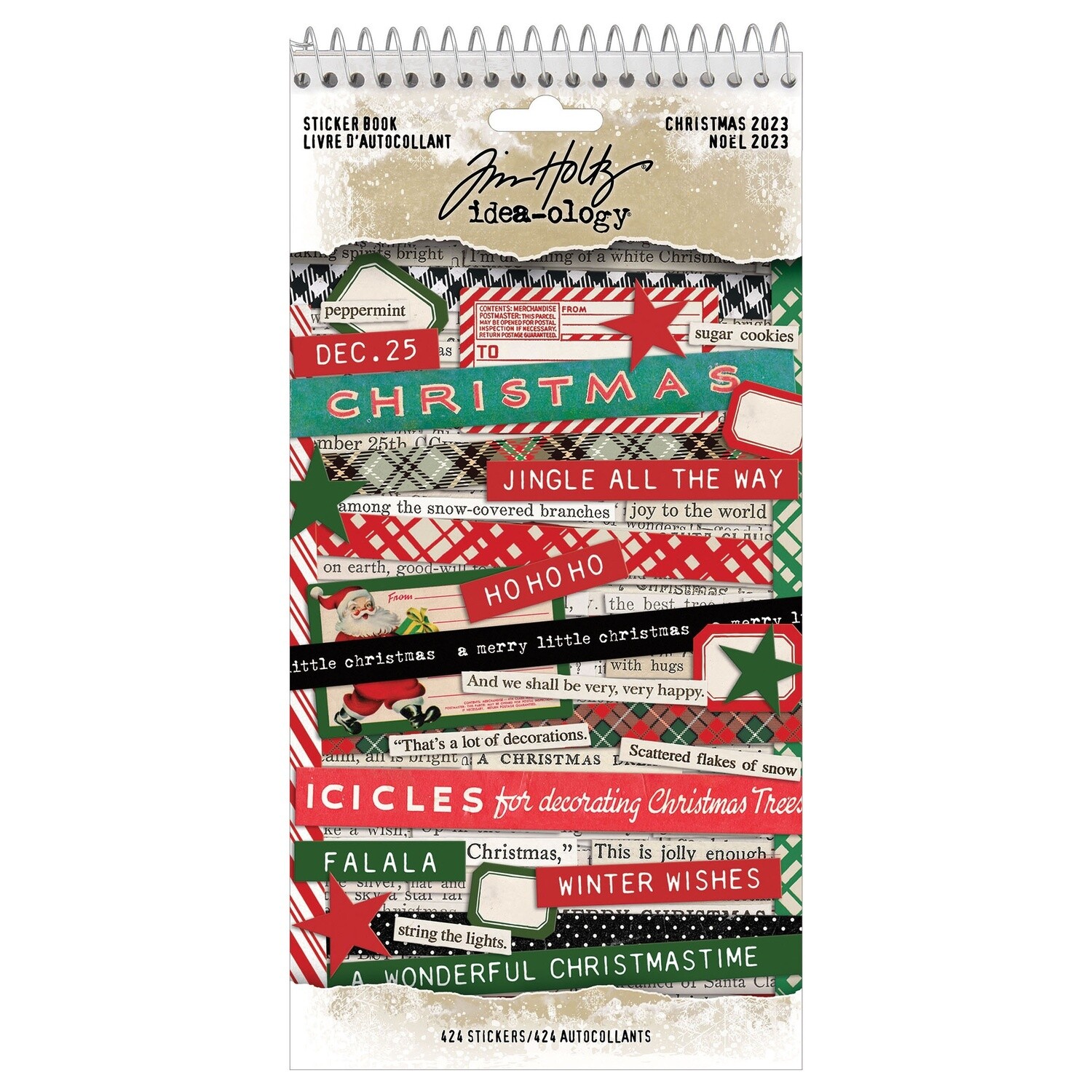 Tim Holtz Idea-ology Christmas 2023 Sticker Book 424/pkg