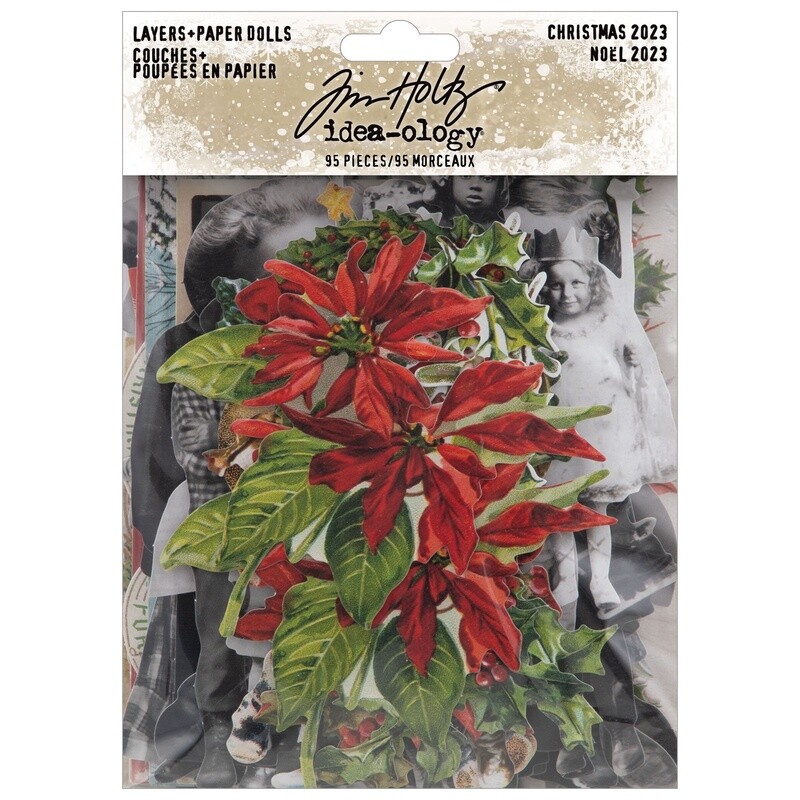 Tim Holtz Idea-ology Christmas 2023 Layers + Paper Dolls Pack 95/pkg