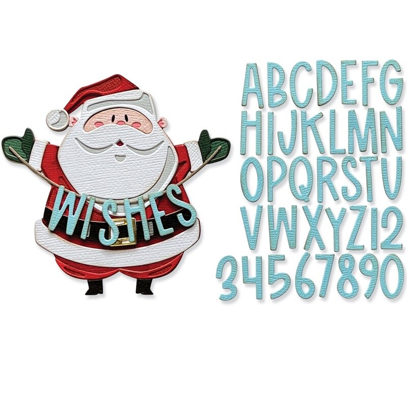 Tim Holtz Sizzix Thinlits Die Colorize Santa Greetings 49/pkg