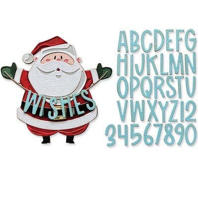 Tim Holtz Sizzix Thinlits Die Colorize Santa Greetings 49/pkg