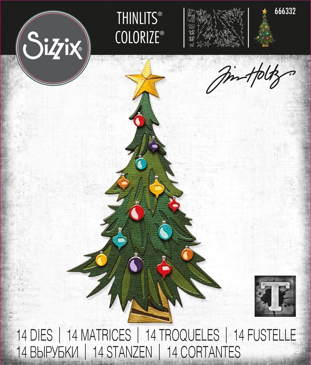 Tim Holtz Sizzix Thinlits Die Colorize Trim a Tree 14/pkg