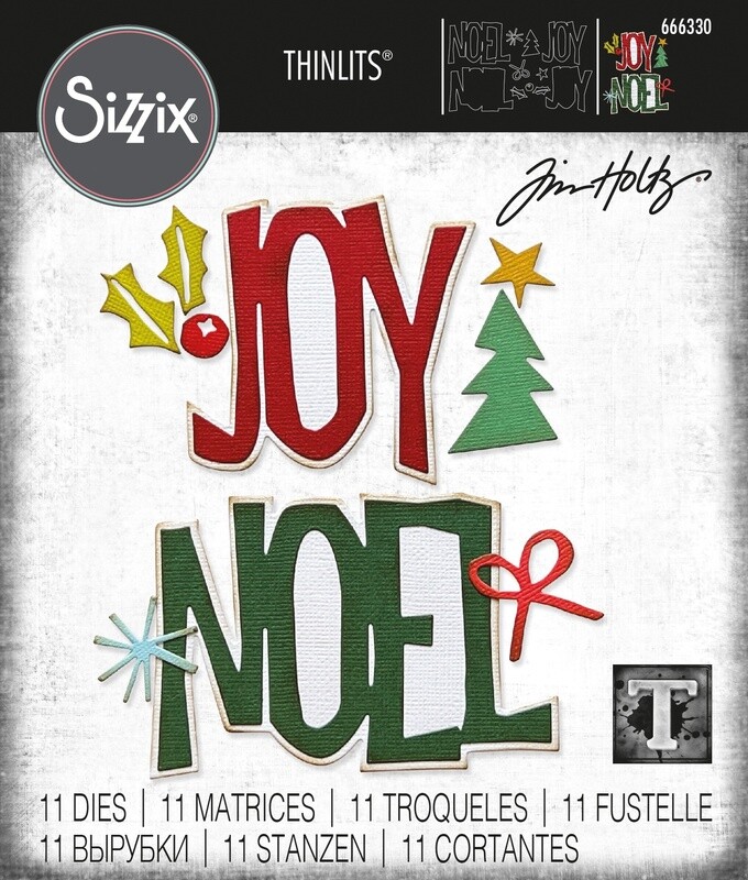 Tim Holtz Sizzix Thinlits Die Big Tidings 11/pkg