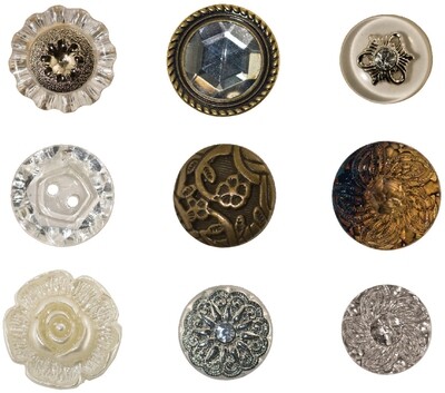 Tim Holtz Idea-ology Accoutrements Fanciful Buttons 9/pkg