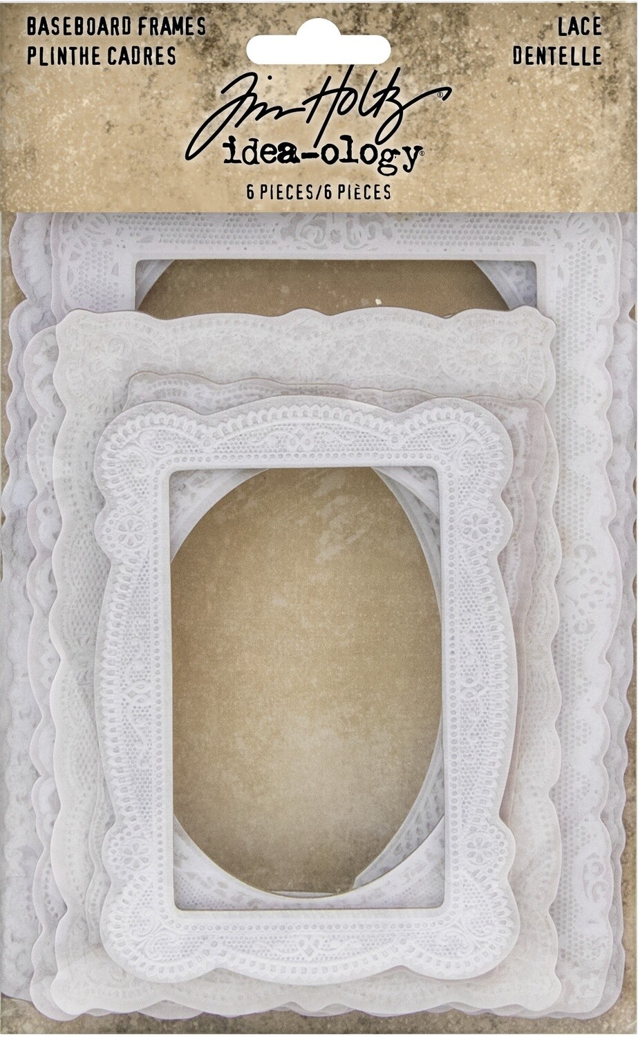 Tim Holtz Idea-ology Baseboard Frames Lace 6/pkg