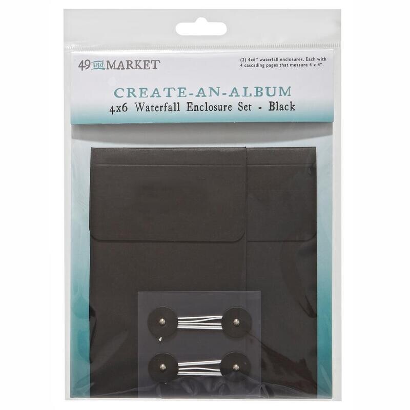49 and Market Create-an-Album Waterfall Black 4x6 2/pkg