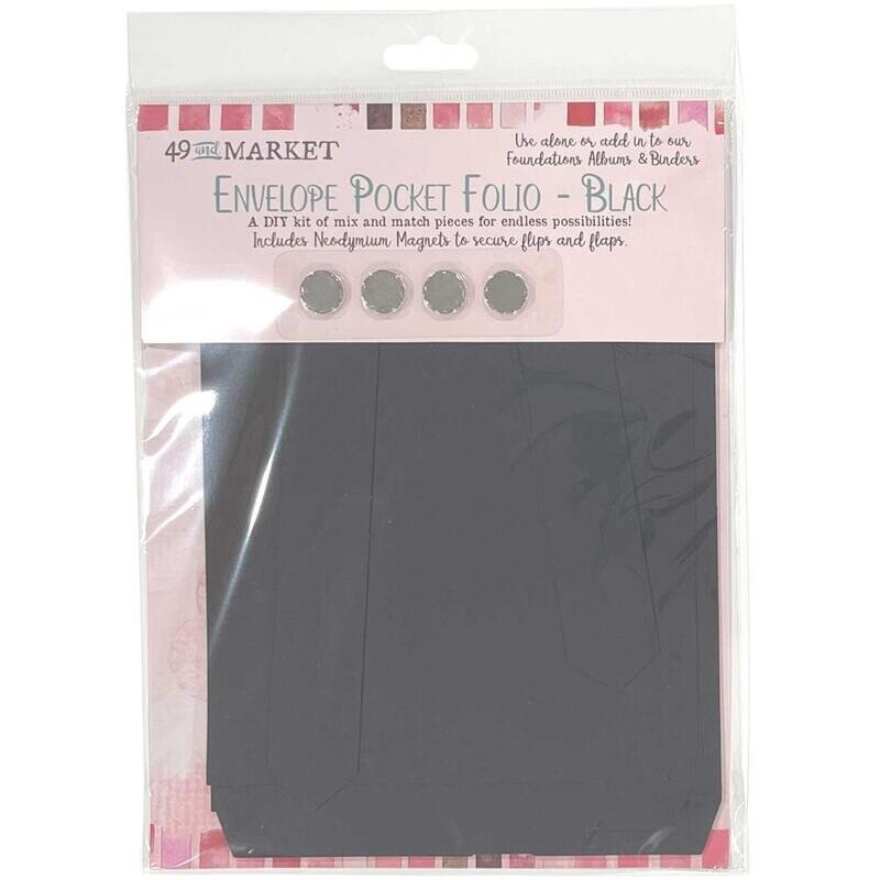 49 and Market 4x6&quot; Envelope Folio Set Black