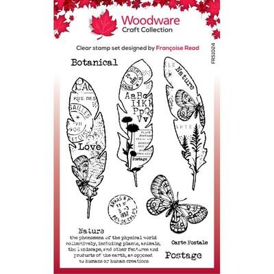 Woodware Craft Collection Clear Stamp Set Paper Feathers 9/pkg