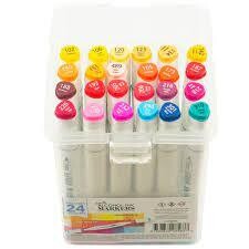 Couture Creations Twin Tip Alcohol Ink Marker Set No.1 in Case - 24/pkg