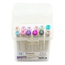Couture Creations Twin Tip Alcohol Ink Marker Set No.6 in Case - 12/pkg