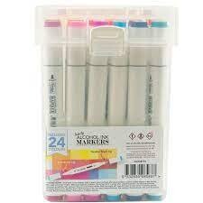 Couture Creations Twin Tip Alcohol Ink Marker Set No.1 in Case - 24/pkg