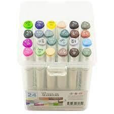 Couture Creations Twin Tip Alcohol Ink Marker Set No.4 in Case - 24/pkg