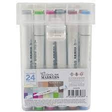 Couture Creations Twin Tip Alcohol Ink Marker Set No.4 in Case - 24/pkg