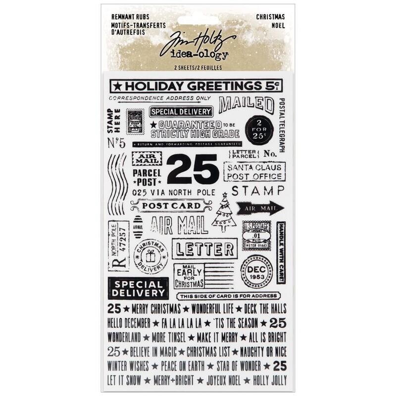 Tim Holtz Idea-ology Christmas Remnant Rubs 2/Pkg
