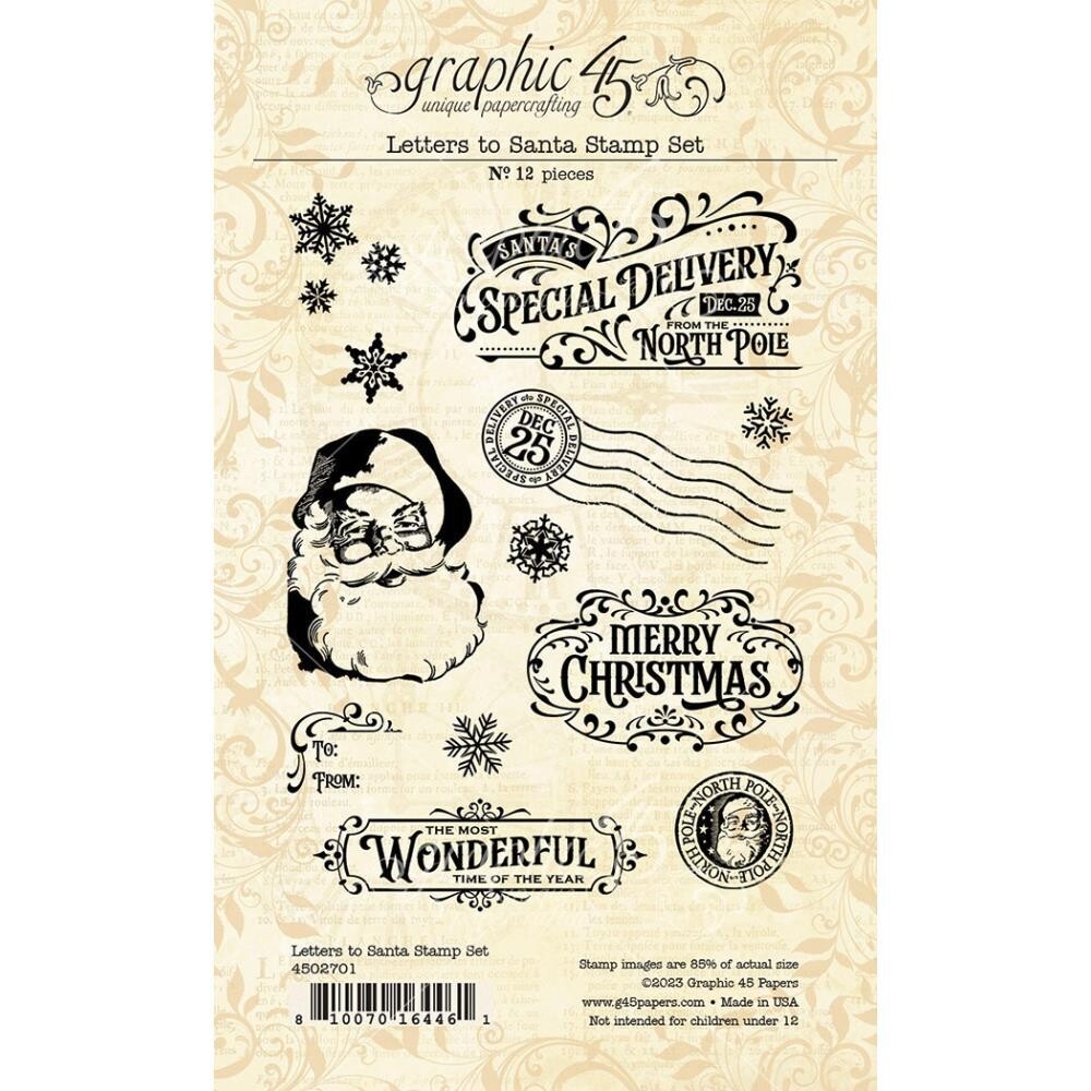 Graphic 45 Stamp Set Letters To Santa