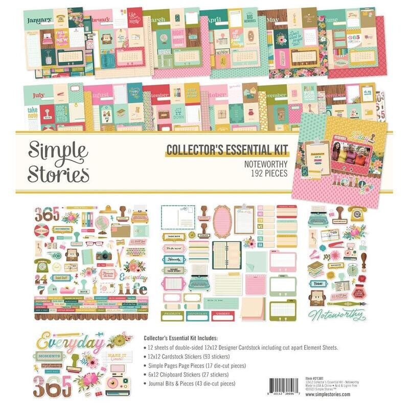 Simple Stories 12x12 Collector&#39;s Essential Kit Noteworthy 192/pkg
