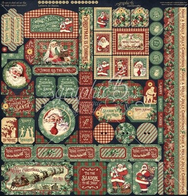 Graphic 45 Collection Pack 12"X12" Letters To Santa W/Stickers
