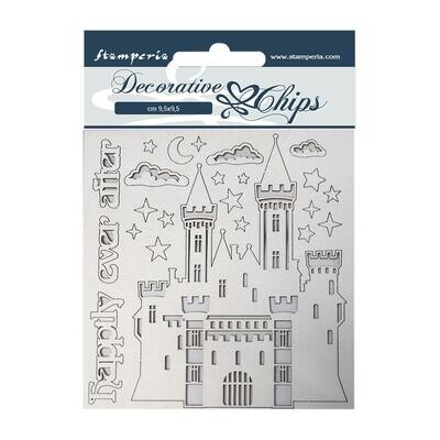 Stamperia Decorative Chips Castle Sleeping Beauty 5.5x5.5"