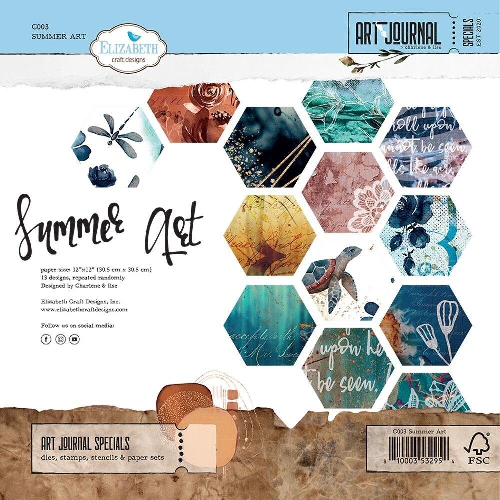 Elizabeth Craft Double-Sided Cardstock Pack 12&quot;X12&quot; 12/Pkg Art Journal Summer Art