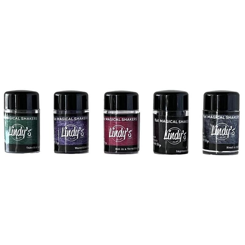 Lindy&#39;s Stamp Gang Flat Magical Pigment Powder Shaker Set 5/pkg