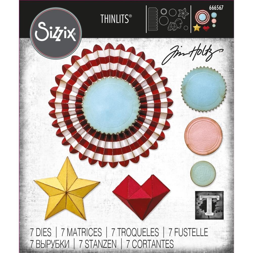 Tim Holtz Sizzix Thinlits Dies Vault Rosettes