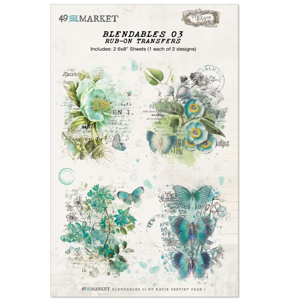 49 and Market Vintage Bits Rub-on Transfers - Blendables 03