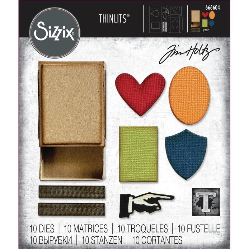 Tim Holtz Sizzix Thinlits Die Vault Matchbox 10/pkg