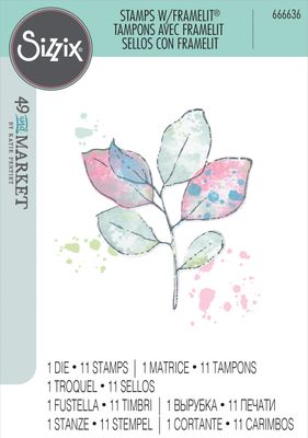 49 and Market Stamps with Framelits - Painted Pencil Leaves