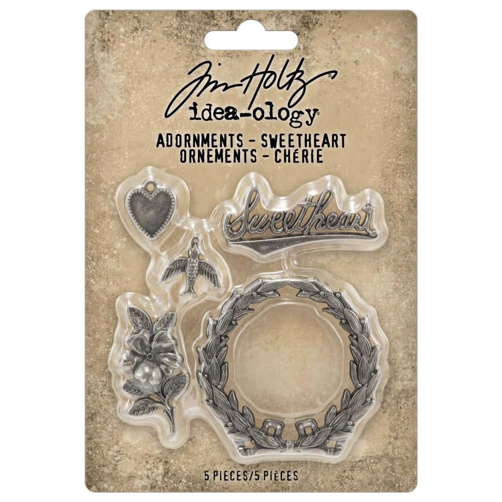 Tim Holtz Idea-ology Adornments Sweetheart 5/Pkg
