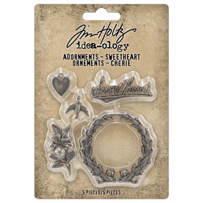 Tim Holtz Idea-ology Adornments Sweetheart 5/Pkg