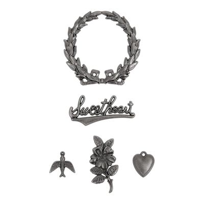Tim Holtz Idea-ology Adornments Sweetheart 5/Pkg