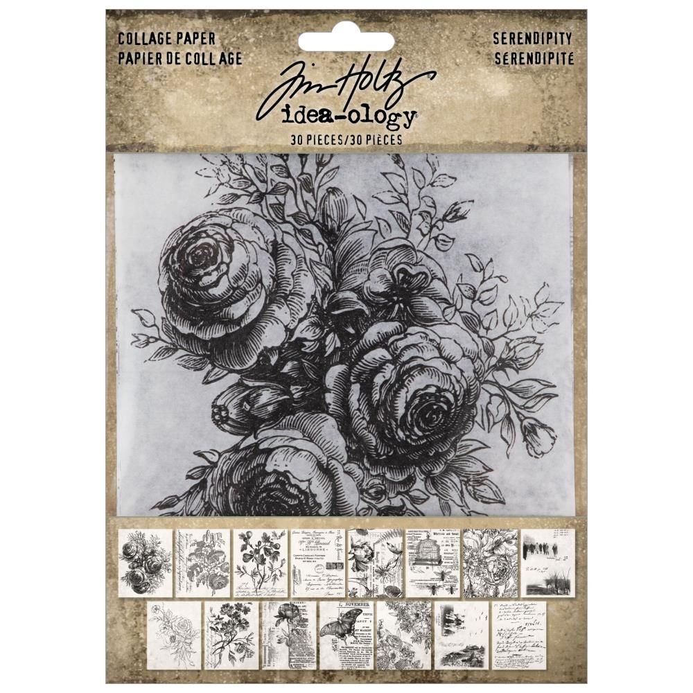 Tim Holtz Idea-ology Collage Paper Serendipity 30/Pkg