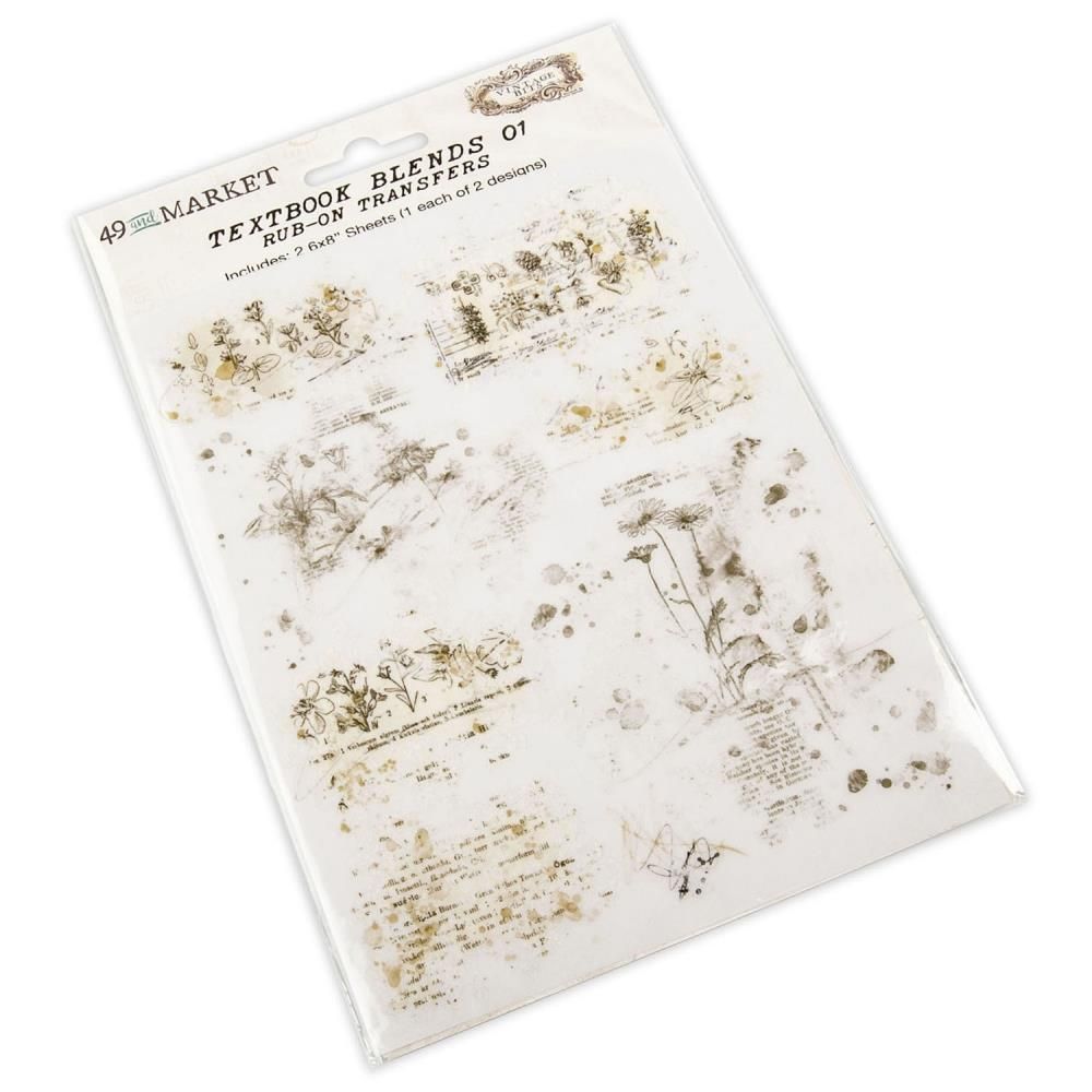 49 and Market Vintage Bits Rub-on Transfers - Textbook Blends 01