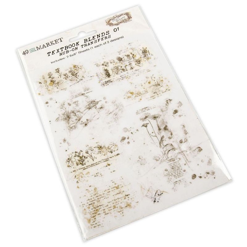 49 and Market Vintage Bits Rub-on Transfers - Textbook Blends 01