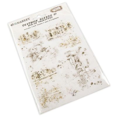 49 and Market Vintage Bits Rub-on Transfers - Textbook Blends 01