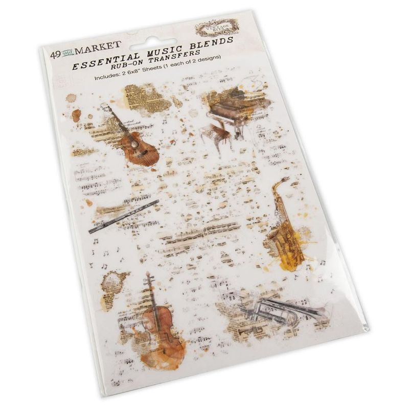 49 and Market Vintage Bits Rub-on Transfers - Music Blends