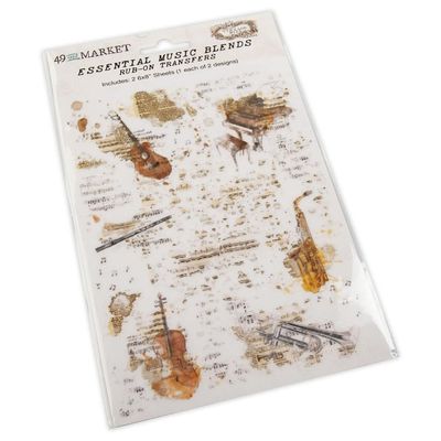 49 and Market Vintage Bits Rub-on Transfers - Music Blends