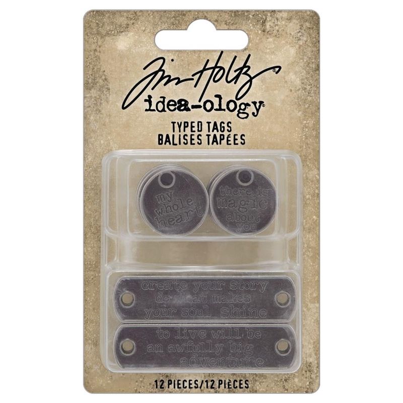 Tim Holtz Idea-ology Typed Tags 12/pkg